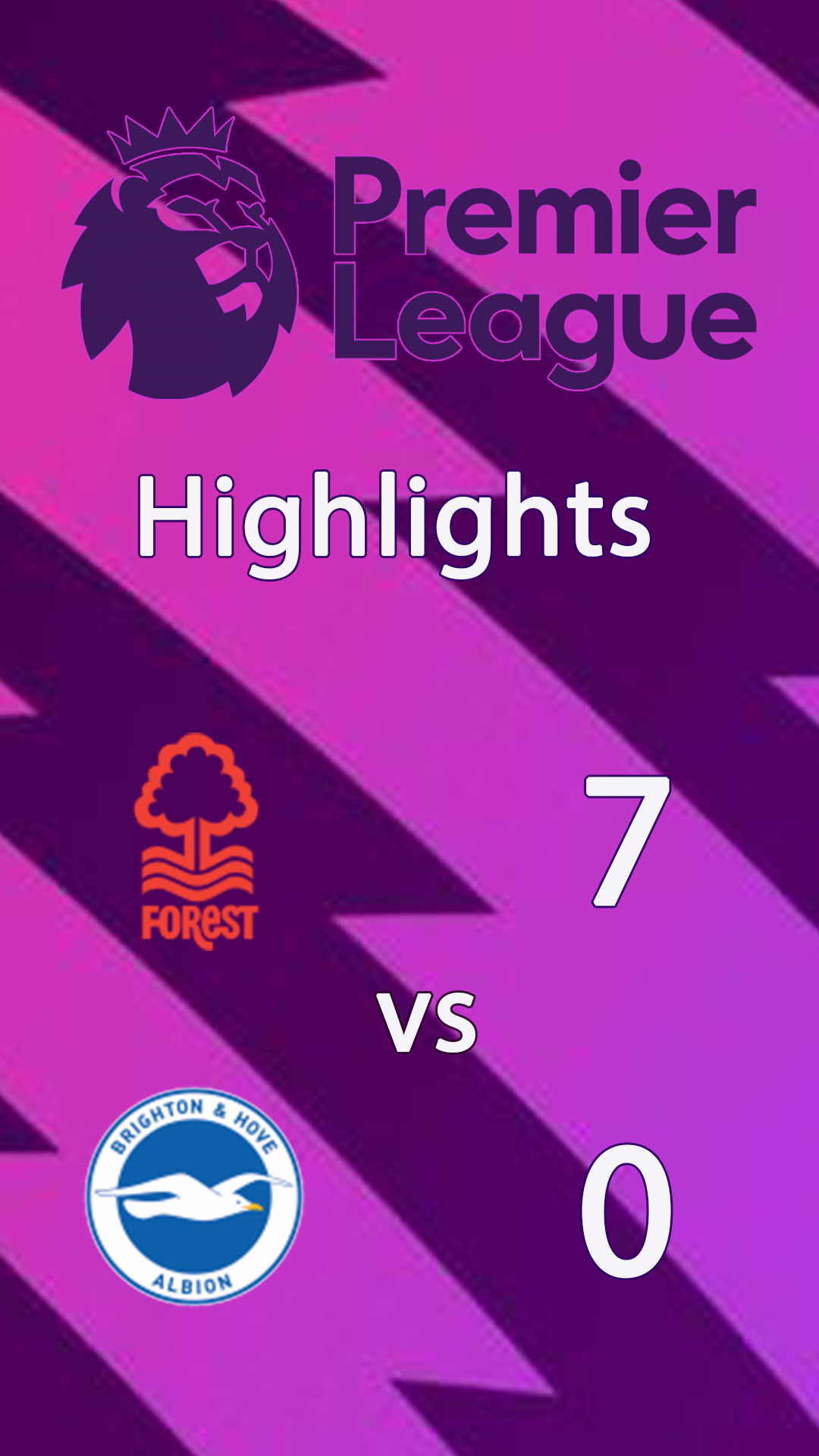 Nottingham Forest 7 - 0 Brighton & Hove Albion : Highlight Premier League 24/25 - ฟอเรสต์ พบ ไบรท์ตัน : ไฮไลท์ พรีเมียร์ลีก 2024/25